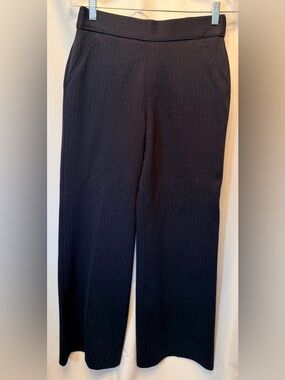 SPANX Size Small The Perfect Wide Leg Ponte Trouser Pants Navy Pin Stripe 20385R